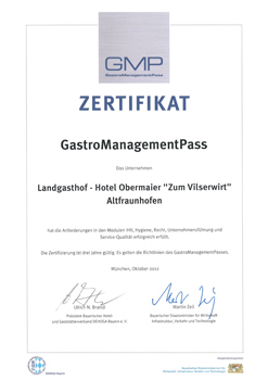 Zertifizierung Gastro Management Pass
