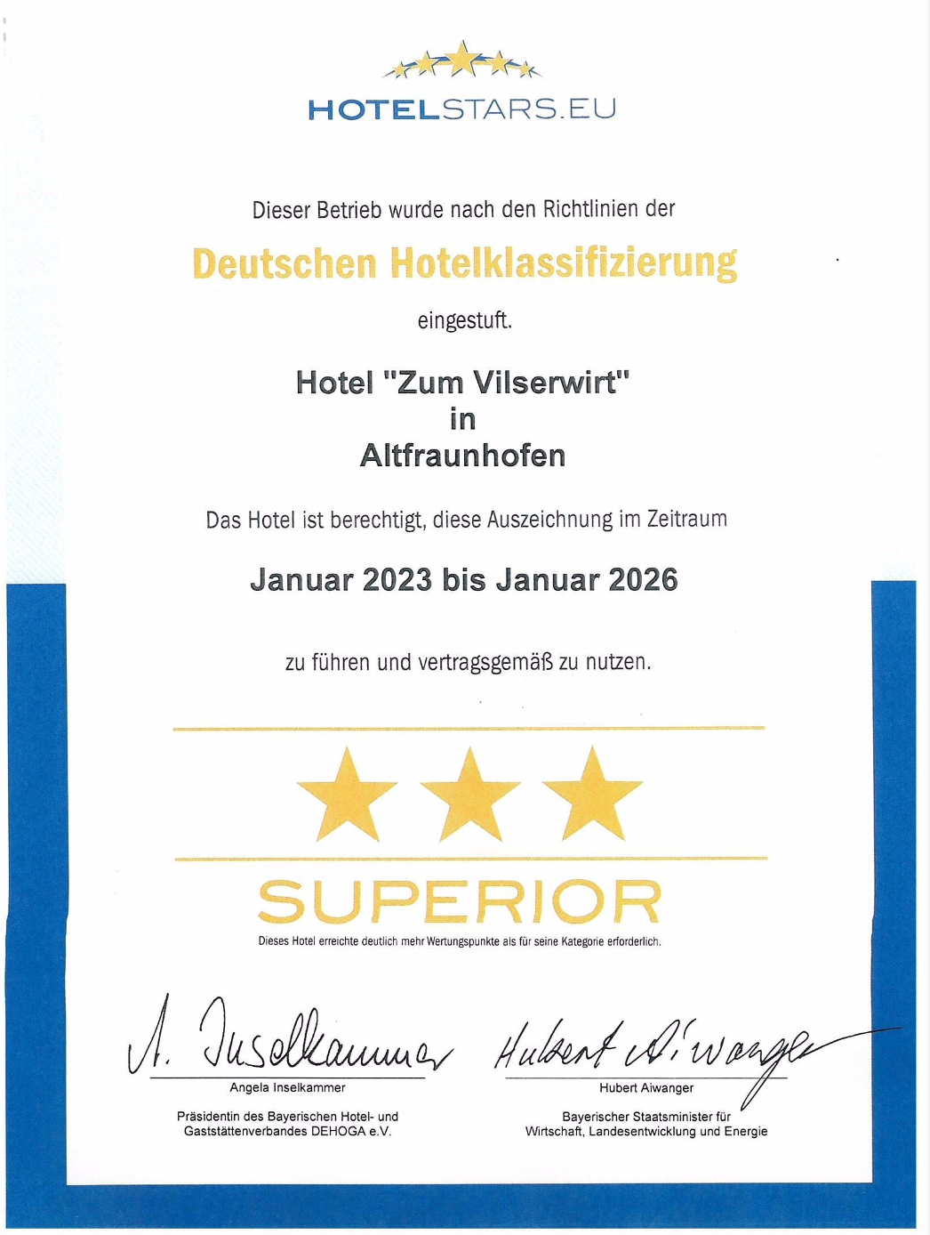 Zertifizierung Superior Hotel