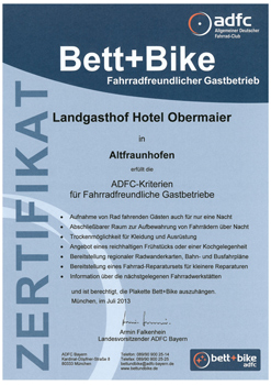 Zertifizierung Bett und Bike
